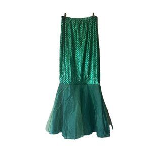 Mermaid Tail Skirt Holographic Scale Green Tulle Fin Costume Size M/L